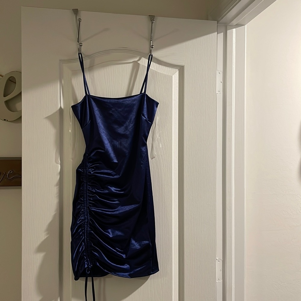 Royal blue homecoming or party dress soft velvet material